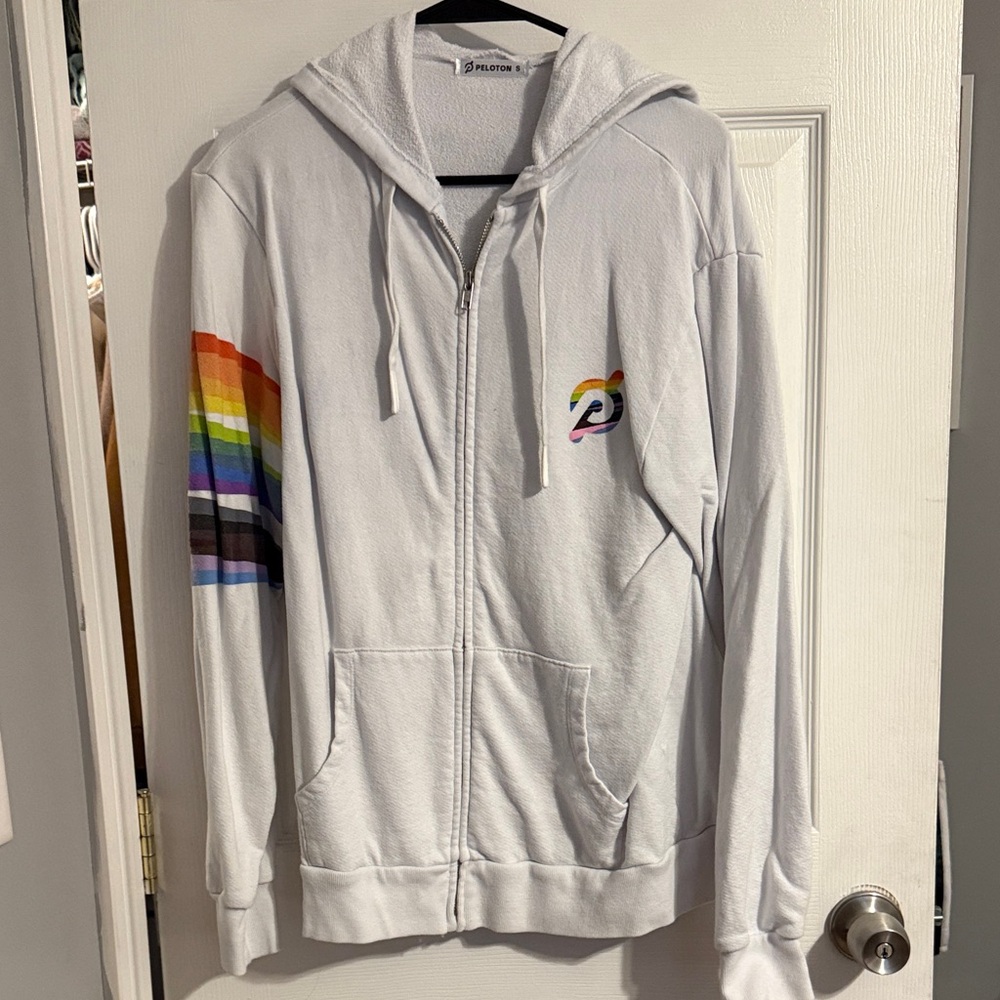 Peloton White Zip Up Hoodie